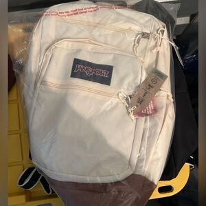 JanSport Cream and Brown Backpack